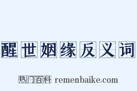 醒世姻缘反义词是什么意思的图片